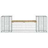 Garden Bench Gabion Design 183x41x60.5 cm Impregnated Wood Pine - Side View