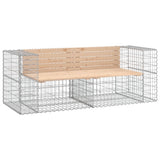 Garden Bench Gabion Design 184x71x65.5 cm Solid Wood Pine - Front View