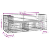 Garden Bench Gabion Design 184x71x65.5 cm Solid Wood Pine - Close-Up Angle