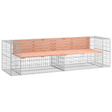 Garden Bench Gabion Design 244x71x65.5 cm Solid Wood Douglas - Front View