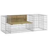 Garden Bench with Gabion Basket Impregnated Wood Pine - Front View