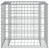 Garden Bench with Gabion Basket Solid Wood Douglas - Rear View