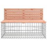 Garden Bench with Gabion Basket Solid Wood Douglas - Rear View