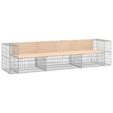 Garden Bench Gabion Design 287x71x65.5 cm Solid Wood Pine - Front View