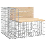 Garden Bench Gabion Design 287x71x65.5 cm Solid Wood Pine - Side View
