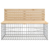 Garden Bench Gabion Design 287x71x65.5 cm Solid Wood Pine - Rear View