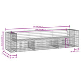 Garden Bench Gabion Design 287x71x65.5 cm Solid Wood Pine - Extra Image
