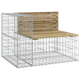 Garden Bench Gabion Design 287x71x65.5 cm Impregnated Wood Pine - Side View