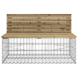 Garden Bench Gabion Design 287x71x65.5 cm Impregnated Wood Pine - Rear View