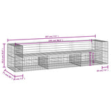 Garden Bench Gabion Design 287x71x65.5 cm Impregnated Wood Pine - Extra Image