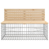 Garden Bench Gabion Design 347x71x65.5 cm Solid Wood Pine - Rear View