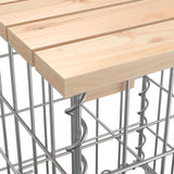 Garden Bench Gabion Design 347x71x65.5 cm Solid Wood Pine - Close-Up Angle