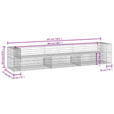 Garden Bench Gabion Design 347x71x65.5 cm Solid Wood Pine - Extra Image