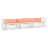 Garden Bench Gabion Design 347x71x65.5 cm Solid Wood Douglas - Front View