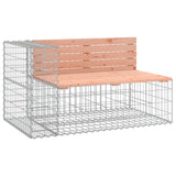 Garden Bench Gabion Design 347x71x65.5 cm Solid Wood Douglas - Side View
