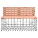 Garden Bench Gabion Design 347x71x65.5 cm Solid Wood Douglas - Rear View