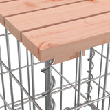 Garden Bench Gabion Design 347x71x65.5 cm Solid Wood Douglas - Close-Up Angle