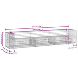 Garden Bench Gabion Design 347x71x65.5 cm Solid Wood Douglas