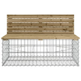 Garden Bench Gabion Design 347x71x65.5 cm Impregnated Wood Pine - Rear View