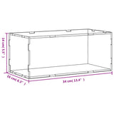 Display Box Transparent 34x16x14 cm Acrylic - Rear View