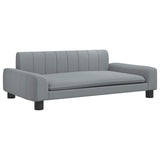 Kids Sofa Light Grey 90x53x30 cm Fabric - Front View