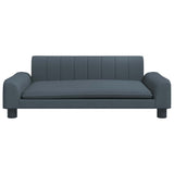 Kids Sofa Dark Grey 90x53x30 cm Fabric - Side View