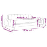 Kids Sofa Dark Grey 90x53x30 cm Fabric - Close-Up Angle