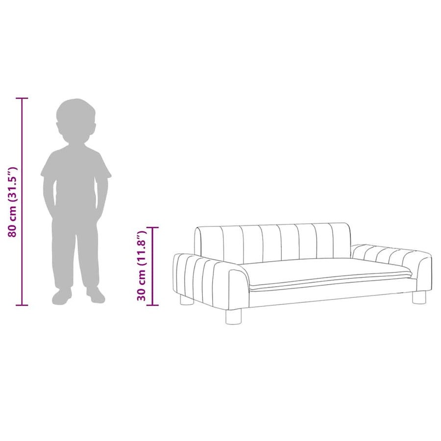 Kids Sofa Black 90x53x30 cm Fabric