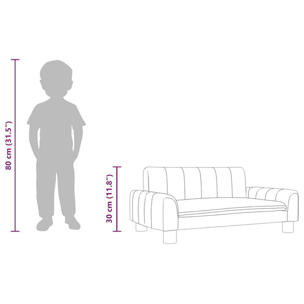 Kids Sofa Light Grey 70x45x30 cm Fabric