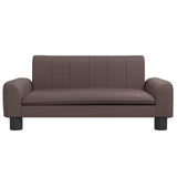 Kids Sofa Brown 70x45x30 cm Faux Leather - Side View