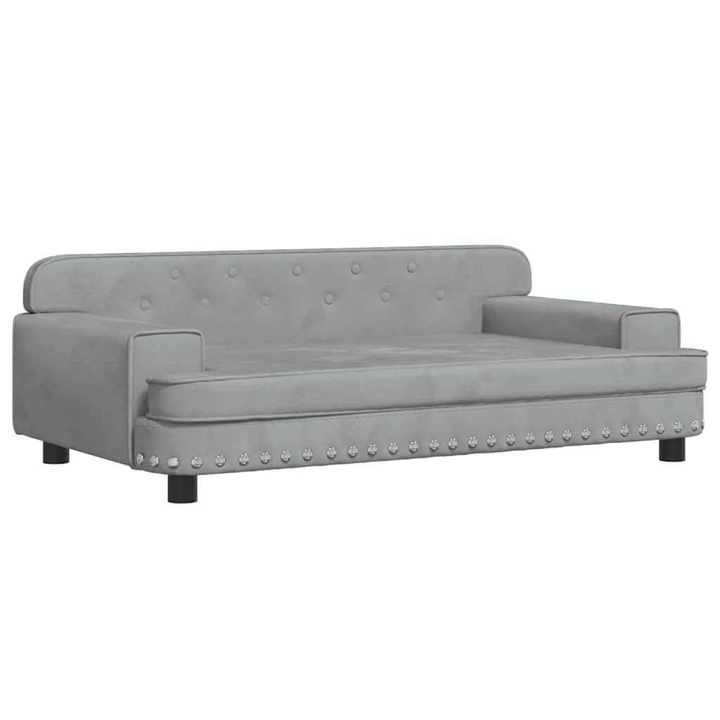 Kids Sofa Light Grey 90x53x30 cm Velvet