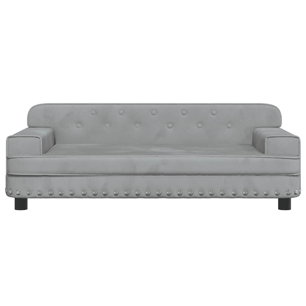 Kids Sofa Light Grey 90x53x30 cm Velvet