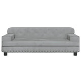 Kids Sofa Light Grey 90x53x30 cm Velvet - Side View