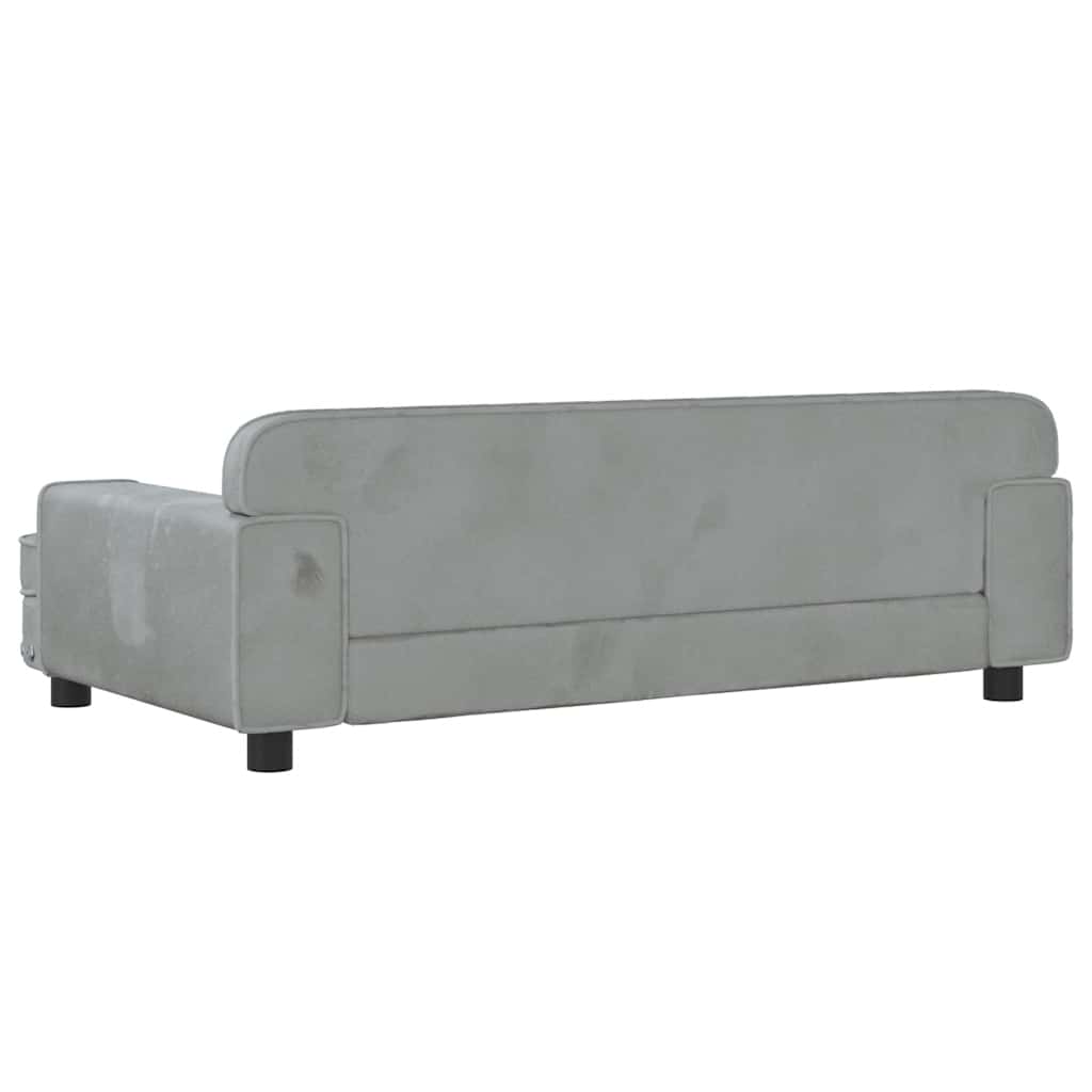 Kids Sofa Light Grey 90x53x30 cm Velvet