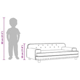 Kids Sofa Light Grey 90x53x30 cm Velvet - Low Angle