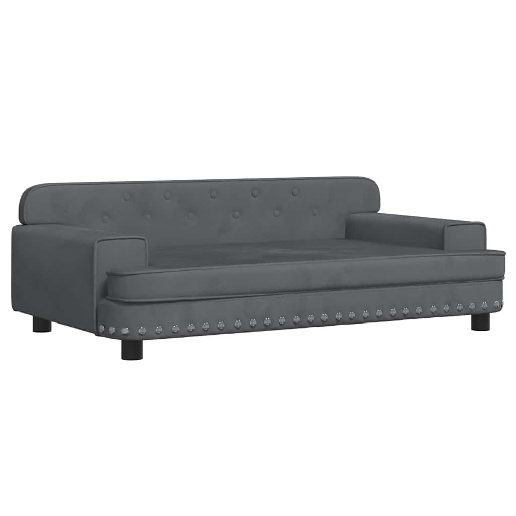 Kids Sofa Dark Grey 90x53x30 cm Velvet