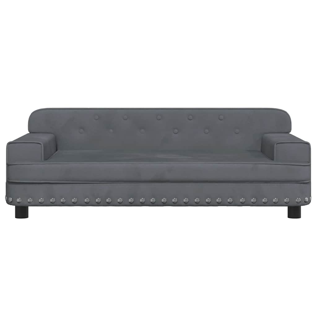 Kids Sofa Dark Grey 90x53x30 cm Velvet