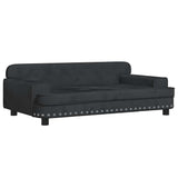 Kids Sofa Black 90x53x30 cm Velvet - Front View