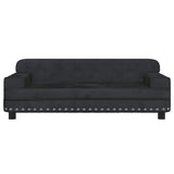 Kids Sofa Black 90x53x30 cm Velvet - Side View