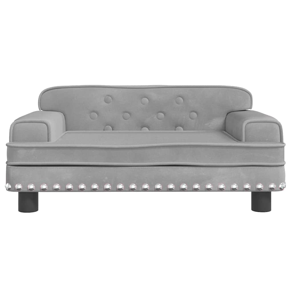 Kids Sofa Light Grey 70x45x30 cm Velvet