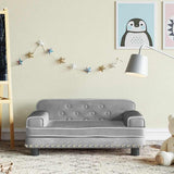 Kids Sofa Light Grey 70x45x30 cm Velvet