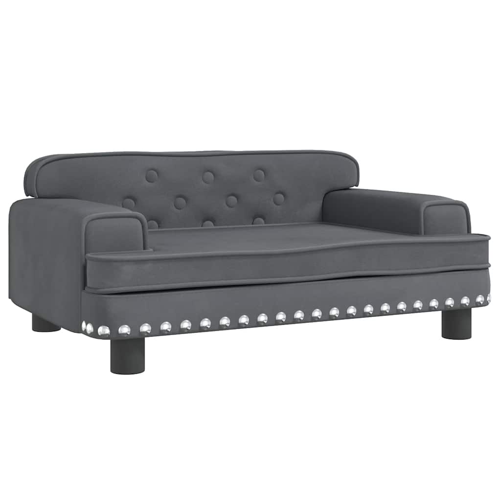 Kids Sofa Dark Grey 70x45x30 cm Velvet
