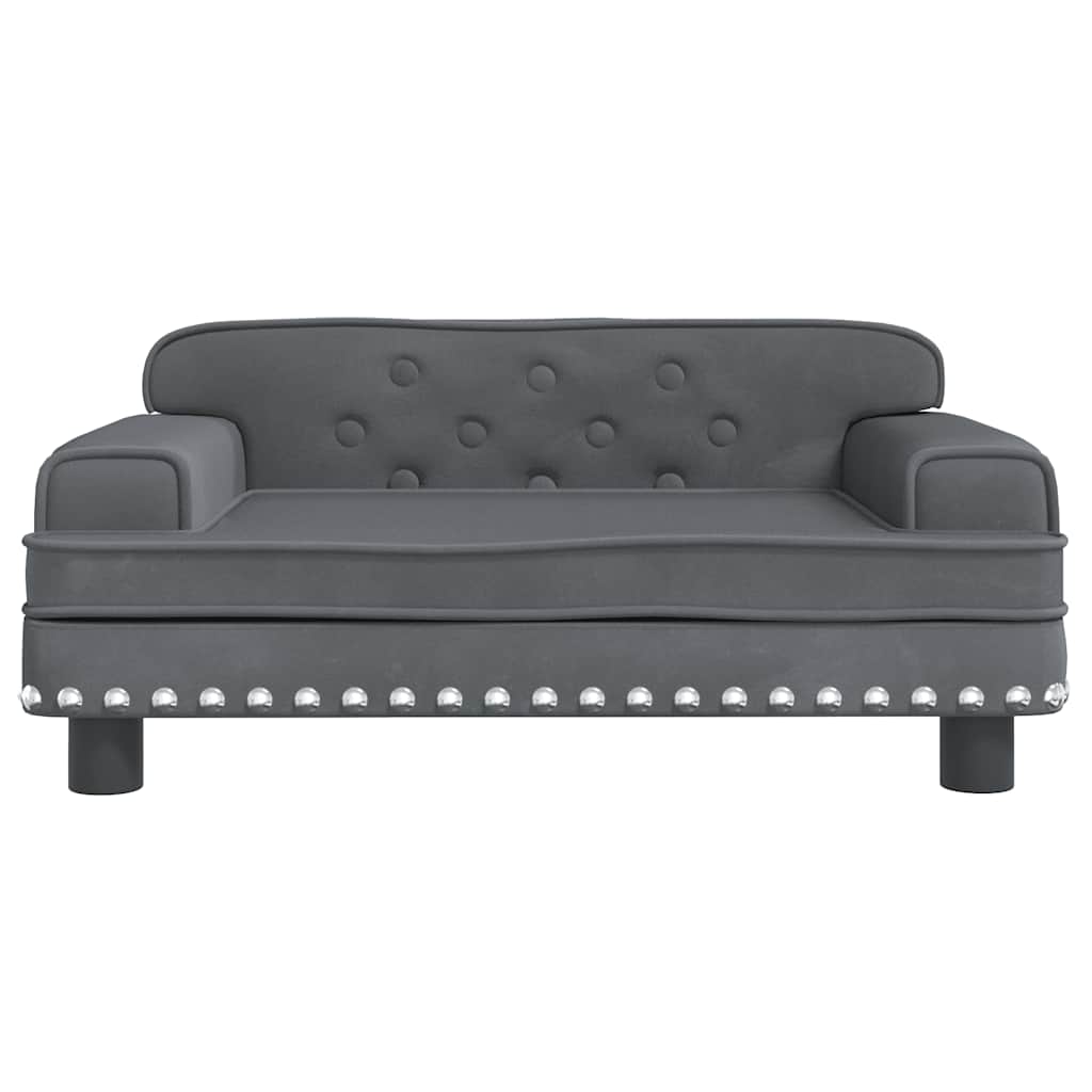 Kids Sofa Dark Grey 70x45x30 cm Velvet