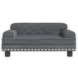 Kids Sofa Dark Grey 70x45x30 cm Velvet - Side View