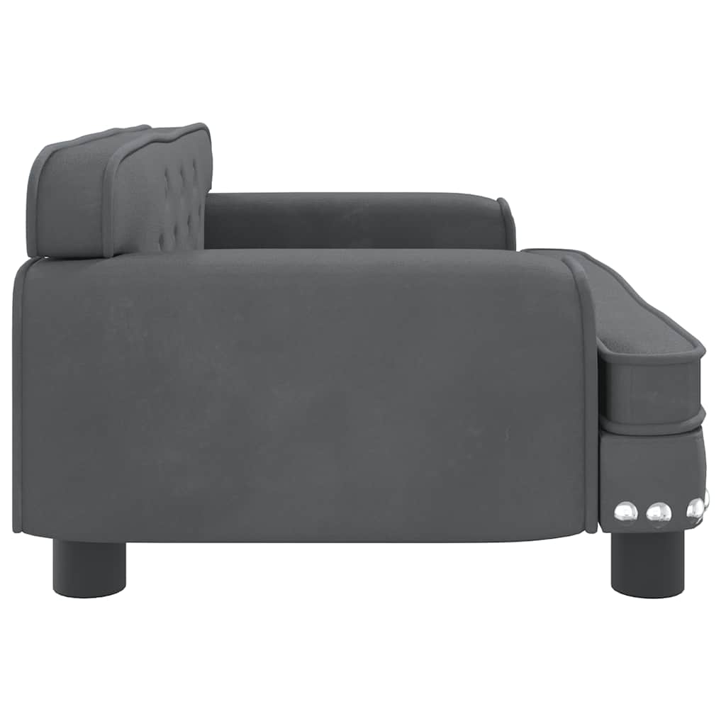 Kids Sofa Dark Grey 70x45x30 cm Velvet