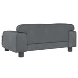 Kids Sofa Dark Grey 70x45x30 cm Velvet - 45-Degree Angle