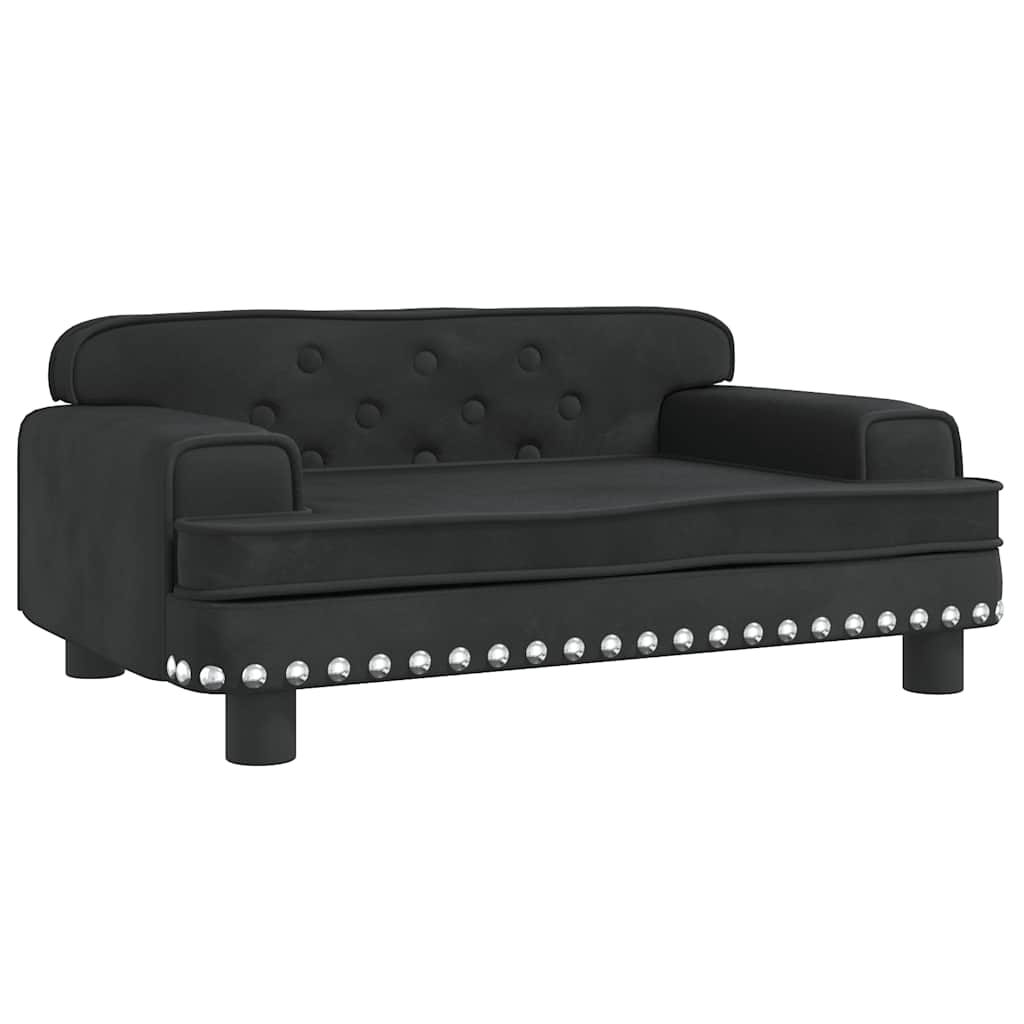 Kids Sofa Black 70x45x30 cm Velvet
