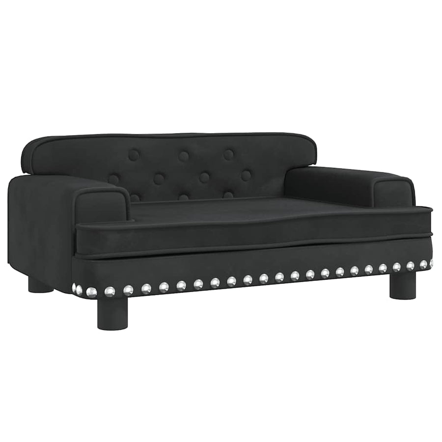 Kids Sofa Black 70x45x30 cm Velvet