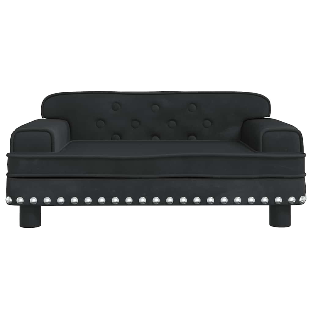 Kids Sofa Black 70x45x30 cm Velvet