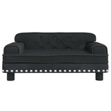 Kids Sofa Black 70x45x30 cm Velvet - Side View